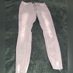 Mens Skinny Gray Distressed Jeans- Mens Sz 34"R/32"